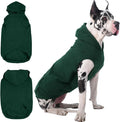 IECOii Warm Dog Hoodie for Large Dogs, Extra Large Dog Hoodie Fleece Vest with Leash Hole & Pocket, Big Dogs Sweatshirt for Giant Breed, Pullover Sleeveless Great Dane Sweater, Green, 4XL