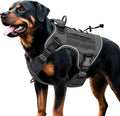 Heavy-Duty Tactical Dog Harness for Large Dogs, No Pull Adjustable Reflective Pet Vest with Molle System, K9 Military-Grade Control for Service Training, Outdoor & 10+ Breeds, Gray, X-Large