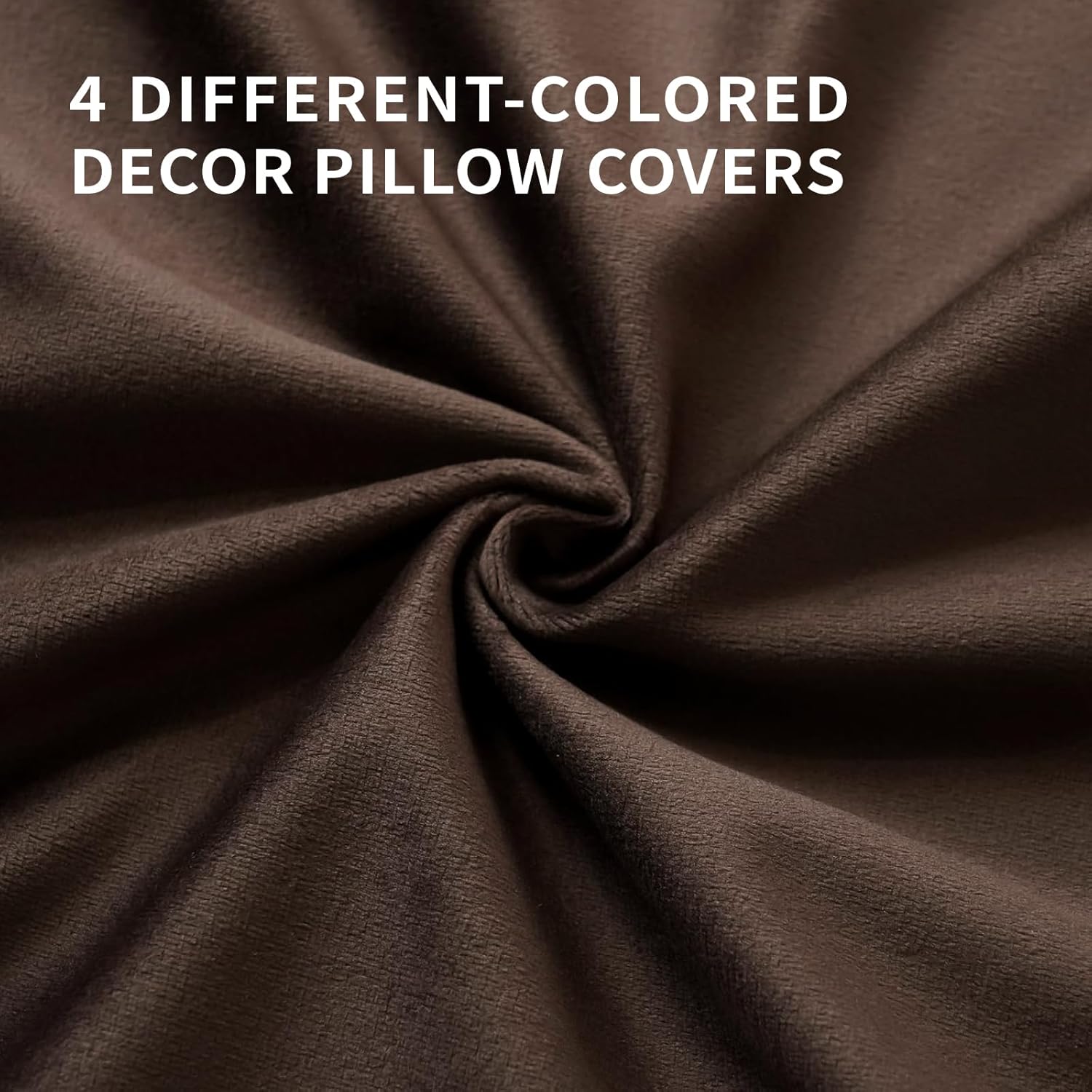 18x18 Inches Dark Brown Series Pillow Covers for Livingroom and Bedroom, Solid Velvet Throw Pillow Covers for Couch Sofa Deor (Brown Series, 18x18)