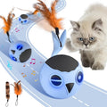 ORSDA Cat Toys, Interactive Cat Toy for Indoor Cats, Automatic Moving Ball Bird for Indoor Adult Cats Kitten Toys All Breeds, Fast Rolling Motion Activated Chirping Stimulating Light, 2 Feather Refill