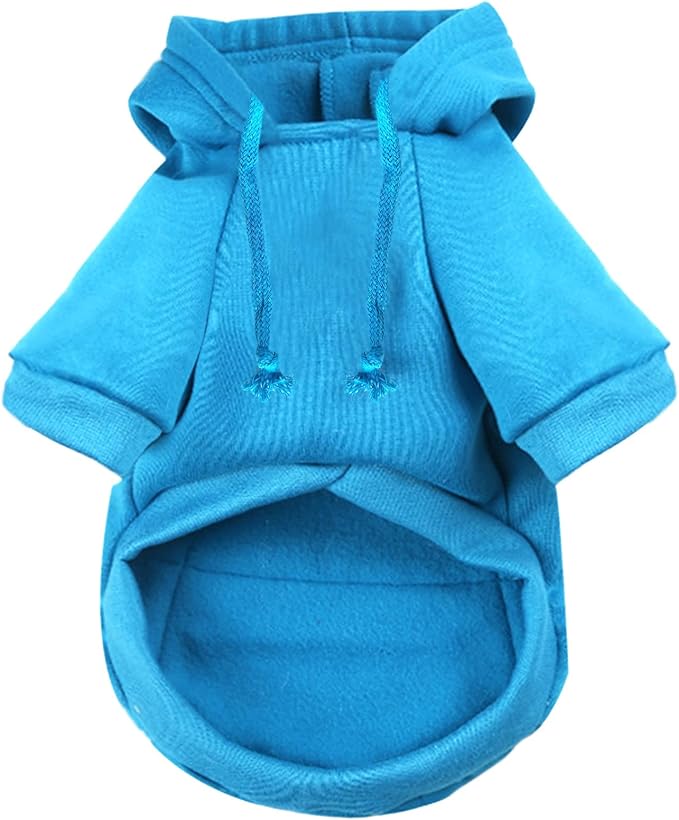 Jecikelon Pet Dog Cold Weather Coat with Pocket Winter Dog Hoodie Warm Puppy Clothes for Small Dogs Chihuahua Clothing (Small, Y02-Blue)