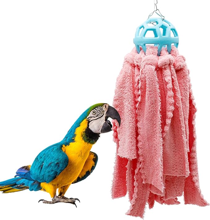 Bird Chewing Toys, Hanging Parrot Shredding Cotton Toys, Bird Cage Accessories, Suitable for Small to Large Birds Cockatiel Parakeets Lovebirds Conure Macaws African Grey Amazon Parrots