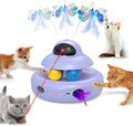 Cat Toy,Purple 4-in-1 Interactive,Cat Toys for Bored Indoor Adult Cats,Electric Flying Butterfly,Rechargeable Automatic Toy,Moving Ambush Feather,Track Balls