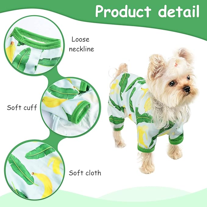 Dog Clothes for Small Dogs Boy Girl, Dog Pajamas Tiny Chihuahua Yorkie Spring Summer Shirt, Cute Puppy Outfit Pjs Jumpsuit Cat Onesie Apparel Pet Clothes