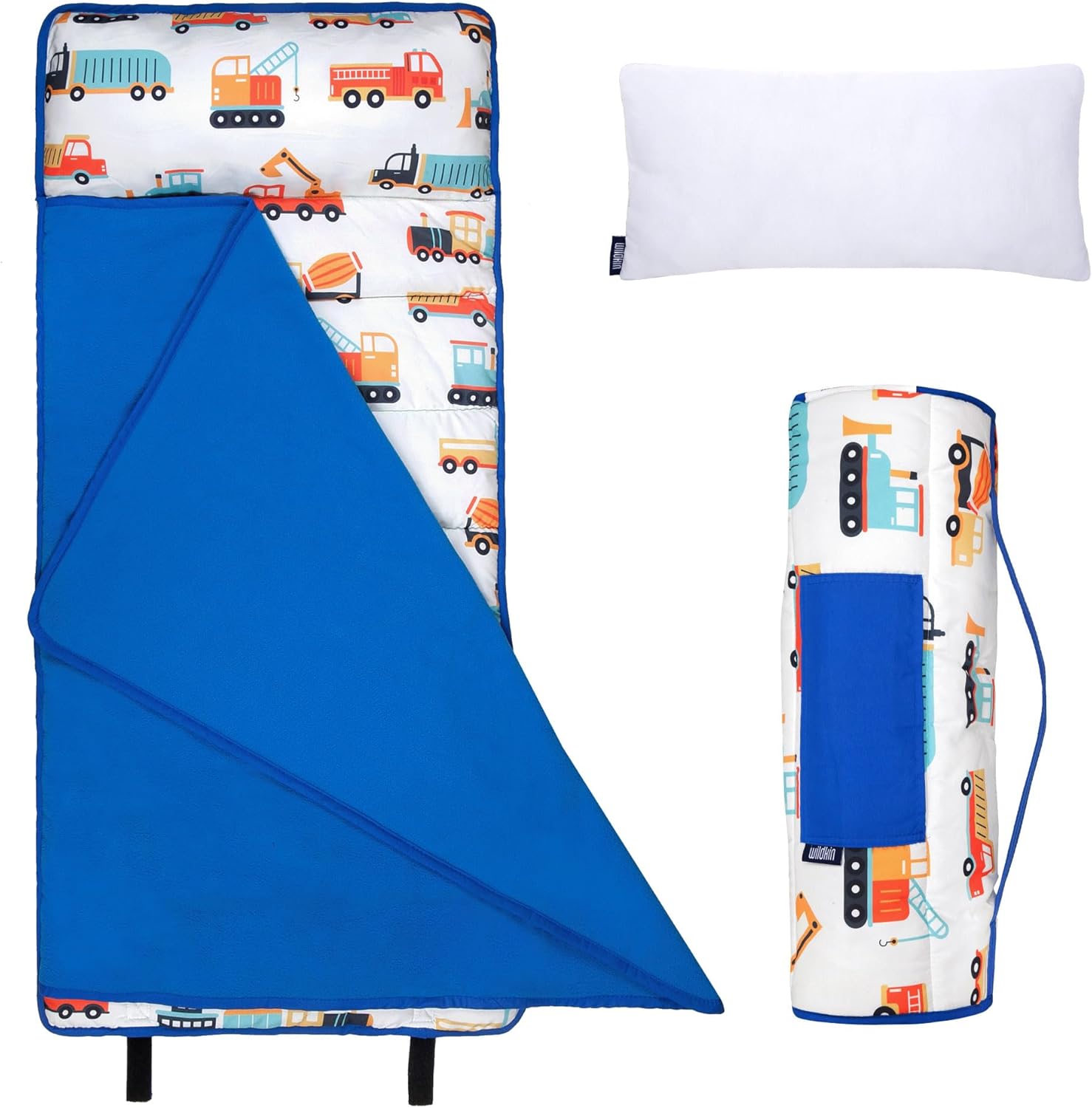 Wildkin 43-inch Kids Nap Mat – Soft Microfiber Toddler Sleeping Mat with Pillow