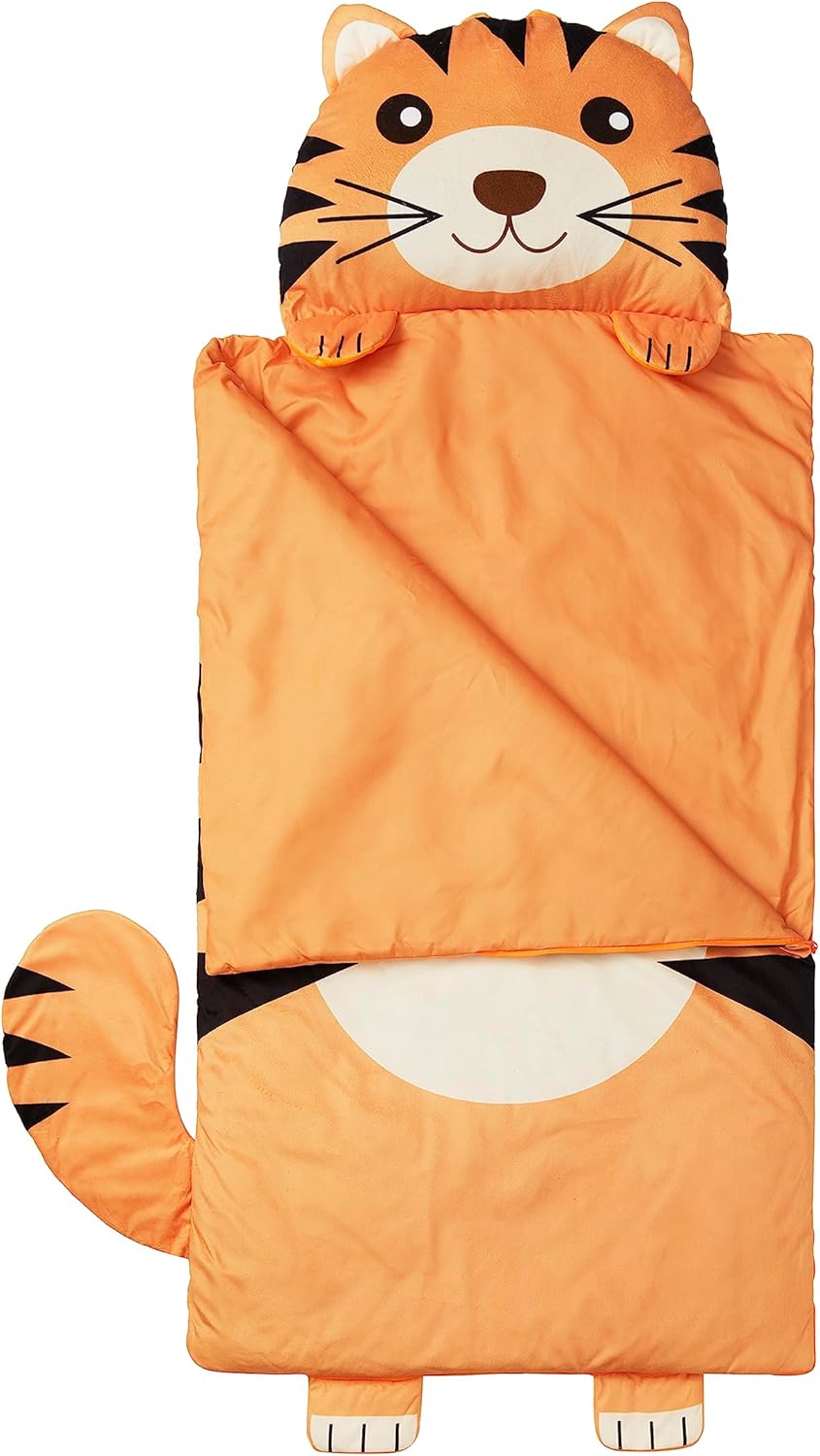 Kid's Nap Buddies Character Preschool Nap Mat, Toddler Sleeping Bag with Pillow for Daycare, Ages 3+