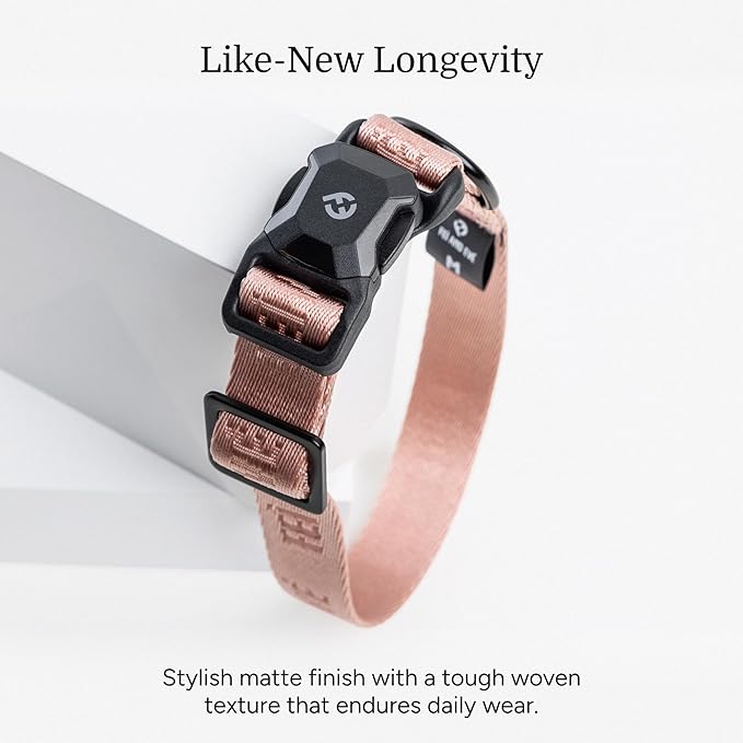 2025 New Edition, Fei & Eve MagEase Dog Collar - Patented Magnetic Buckles | Fur-Safe | Premium 210D Nylon | 450LB Escape-Proof | Adjustable Fit | Large (Blush)