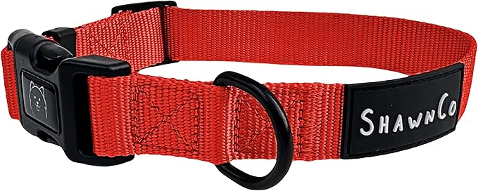 ShawnCo Dream Walk Dog Collar- Premium, Adjustable and Comfortable Pet Collar for Small, Medium, Large and Extra Large Dogs (XL, Mustang Red)