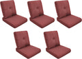 Patio Cushions for Outdoor Furniture - 22" x 25" x 4" UV Resistant Thick Foam Cushions Water Resistant Replacement Cushion for Outdoor Patio Furniture Chair/Sofa/Couch | Red | 5-Pack |