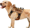 Heavy-Duty Tactical Dog Harness for Large Dogs, No Pull Adjustable Reflective Pet Vest with Molle System, K9 Military-Grade Control for Service Training, Outdoor & 10+ Breeds, Desert Camo, Medium