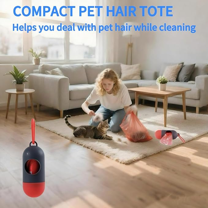 Pet Hair Removal Glove, Electrostatic Reusable with Hair Collection Bag, for Dogs & Cats, Suitable for Sofas, Furniture, Carpets, Car Seats - 2 Pcs