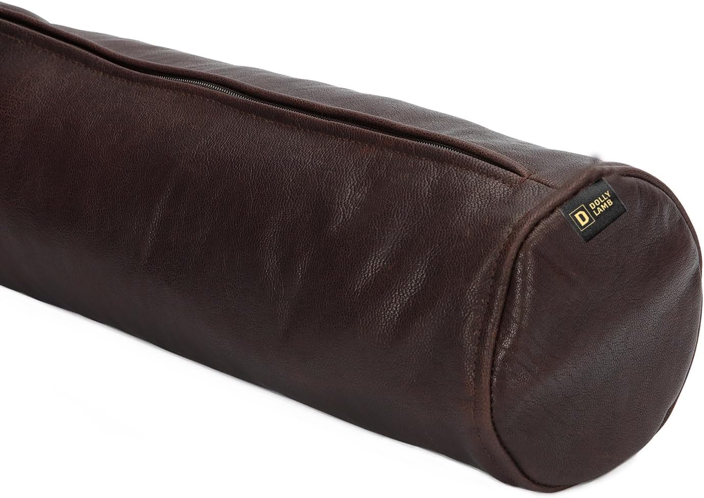 D DOLLY LAMB Goat Leather Cylindrical Cushion Covers - Round Cervical Roll Cylinder Bolster Pillow Cover | Designed for Head, Neck, Back, and Legs, 5x20 Inches - Brown Pack of 1