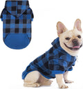 KOOLTAIL Plaid Dog Hoodie Pet Clothes Sweater with Hat and Pocket for Small Medium Large Size Dogs, Soft Winter Warm Dog Cold Weather Coat, Fleece Fall Dog Hooded Sweatshirt for Puppy Cats, Blue M