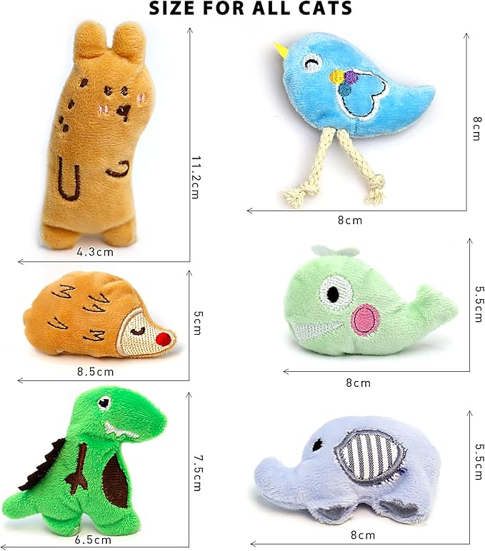 Cat Toys, Interactive Cats Toy for Indoor Cats, Soft and Durable Crinkle Sound Catnip Toys, Catnip Filled Mouse Cat Teething Chew Toy (Pack of 6)