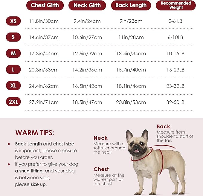 KOESON Large Dog Sweater, Warm Christmas Dog Sweaters for Large Dogs, Cable Knit Sweater for French Bulldog, Pug, Corgi, Boston Terrier, Easy On Xmas Sweaters for Dogs, Red, L