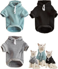 QWINEE Basic Dog Hoodie Sweatshirt Puppy Sweater Warm Cat Costumes Pet Clothes for Chihuahua Puppy Kitten Small Medium Dogs Black Green and Grey X-Large