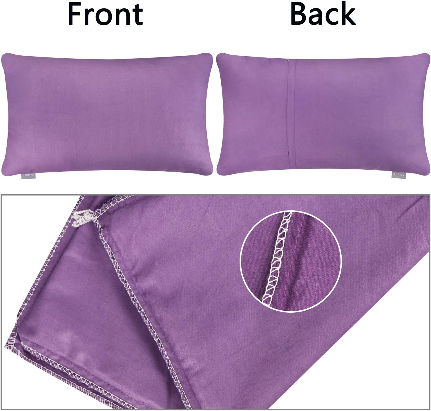 Thmyo 4-Pack 100% Cotton Lumbar Comfortable Solid Decorative Throw Pillow Case, Rectangle Cushion Cover Pillowcase Sublimation Blank Pillow Covers DIY Throw Pillowcase(12x20inch/30x50cm, Purple)