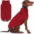KYEESE Dog Sweater Soft Dog Christmas Sweater Pullover Dogs Sweaters for Medium Dogs Girl Warm Turtleneck for Fall Winter Cold Weather Medium Dogs Clothes with Gingham Patchwork Comfy Pet Coat