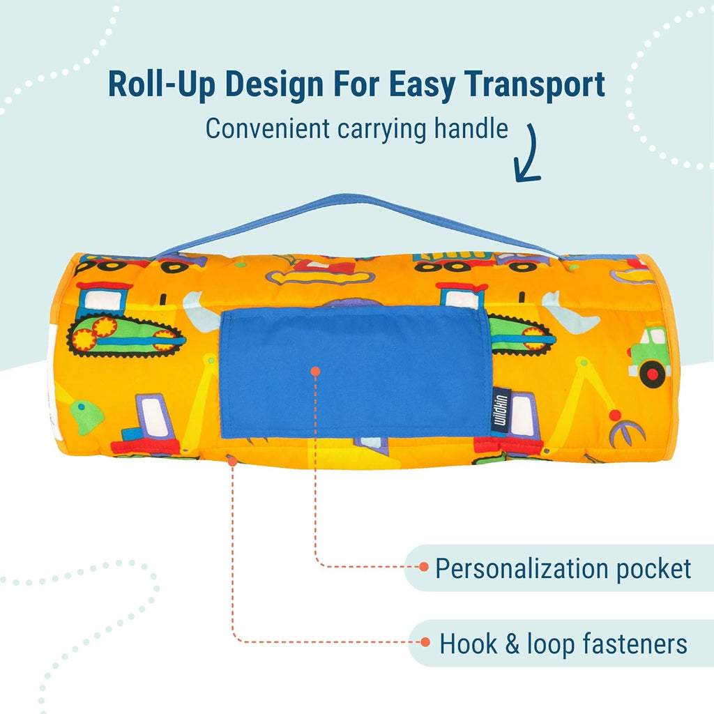 Wildkin 43-inch Kids Nap Mat – Soft Microfiber Toddler Sleeping Mat with Pillow