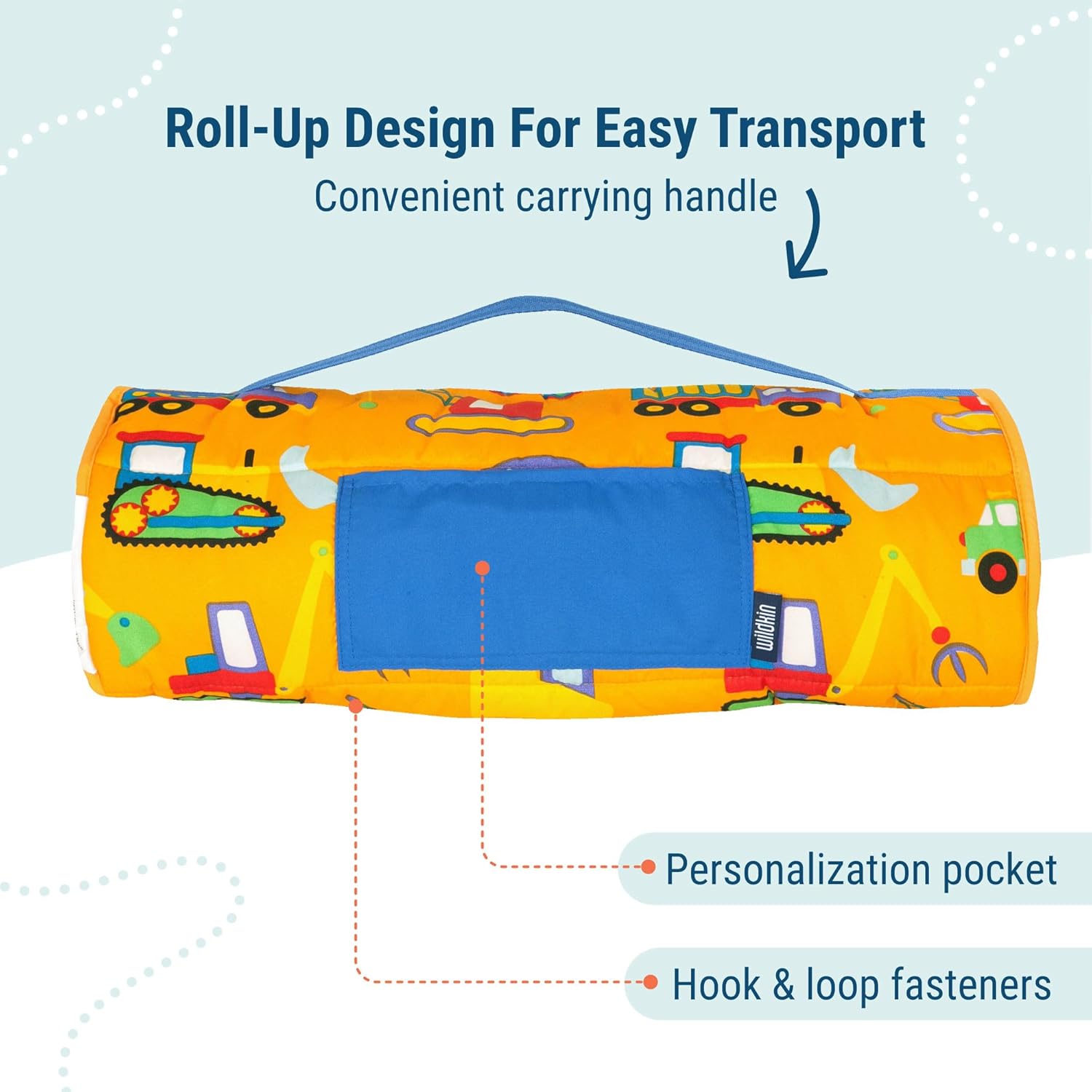 Wildkin 43-inch Kids Nap Mat – Soft Microfiber Toddler Sleeping Mat with Pillow