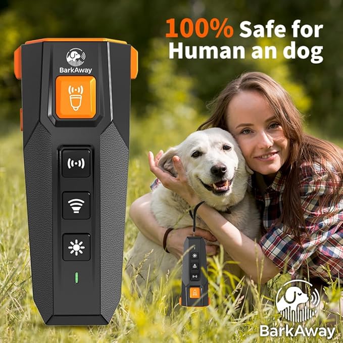 2025 Ultrasonic Dog Bark Deterrent for Safe Anti-Bark Training Stop Neighbor's Dog Device with 4 Working Modes, LED Flashlight – 2 in 1 Pet Training Device with Long Range Humane Technology
