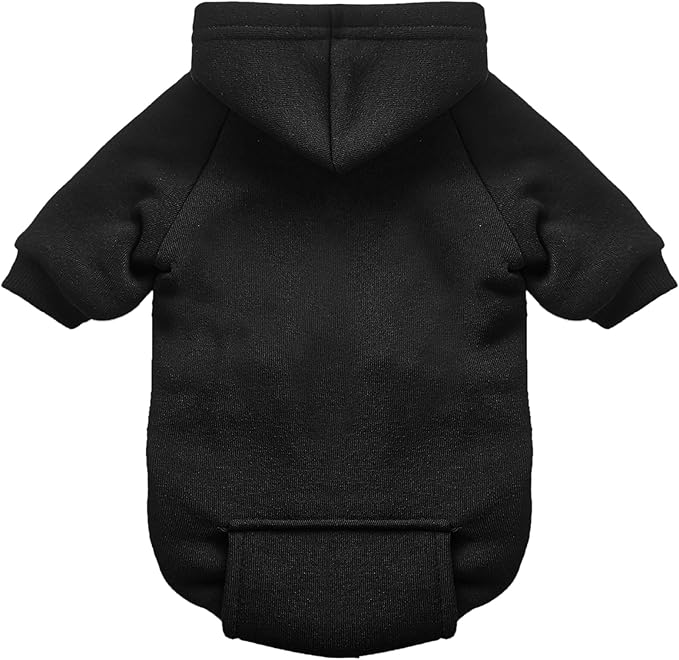 Jecikelon Winter Dog Hoodie Sweatshirts with Pockets Warm Dog Clothes for Small Dogs Chihuahua Coat Clothing Puppy Cat Custume (Black, X-Large)