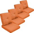 Outdoor Cushion Set of 4, Waterproof Outdoor Seat Cushions 25x22, Patio Chair Cushions for Outdoor Furniture, Couch Cushion Replacement, Include 4 Back & 4 Seat Cushions, Orange