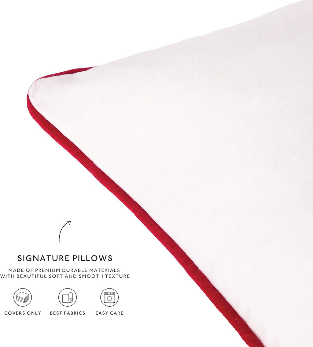 MONDAY MOOSE Christmas Decorative Throw Pillow Covers Cushion Cases, Set of 4 Soft Velvet Double-Sided Designs, Mix and Match for Home Decor, Pillow Inserts Not Included (16x16 inch, Red/Green)