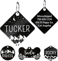 Ultra Joys Stainless Steel Personalized Dog and Cat ID Tags - Front and Back Engraving, Optional Both Sides, Diamond Tag Mountain Black Large