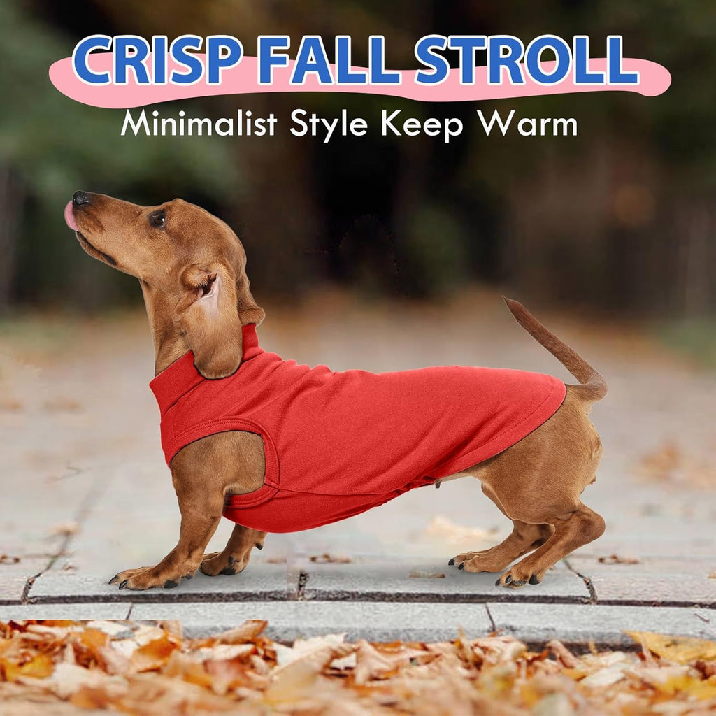 Dog Fleece Vest - Red, M - Pullover Warm Sweater | Stretchable Sweatshirt Small Dogs Boy, Lightweight Winter Jacket Keep Warm, Mini Dachshund,Bichon Frise