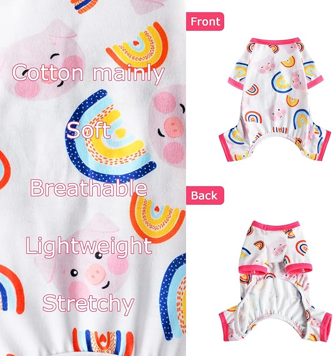 Dog Clothes for Small Dogs Boy Girl, Dog Pajamas Tiny Chihuahua Yorkie Spring Summer Shirt, Cute Puppy Outfit Pjs Jumpsuit Cat Onesie Apparel Pet Clothes