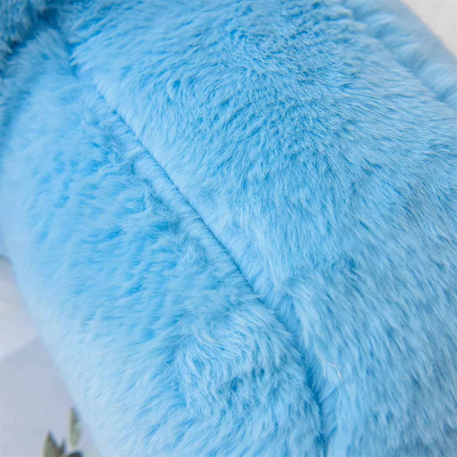 A Nice Night Faux Fur Reading Pillow Bed Wedge Large Adult Children Backrest with Arms Back Support for Sitting Up in Bed/Couch for Bedrest,Babyblue