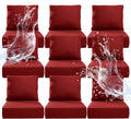 6" Thicker Outdoor Chair Cushion 9 Sets - 24" *24" *6" Waterproof Patio Furniture Cushions with Removable Cover, 28D High Density Sponge Filling Thicken Outdoor Patio Cushions - Red