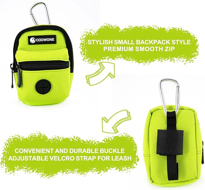 Dog Treat Pouch Dog Poop Bag Holder for Leashes, Pets Snack Container With Inner Small Bag, Puppy Supplies Perfect for Training and Walking - Hands Free Dog Waste Bag Dispenser -Dog Travel Accessories