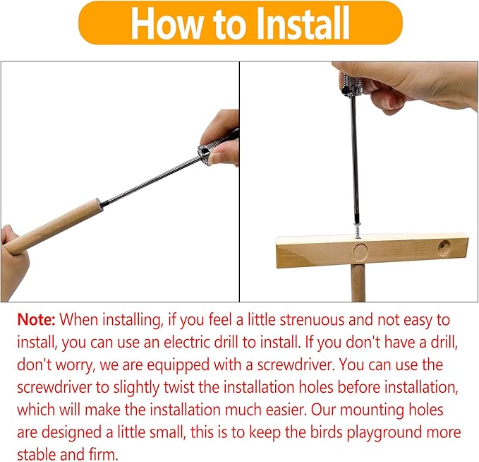 Birds Playground Parrot Playstand Birds Perch Stand Gym Natural Wood Play Stand with Ladder Swing Feeder Cups for Parakeets Cockatiels Lovebirds Conures Budgies