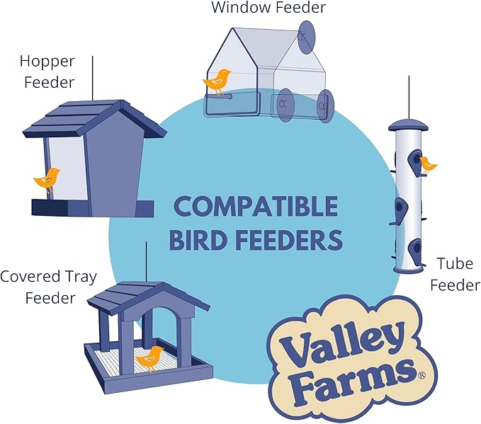 Valley Hearty Delight Wild Bird Food for Outside Feeders No-Mess Bird Seed w Sunflower Hearts & Peanuts no Filler Bird Seed Perfect for Patios 15 LBS