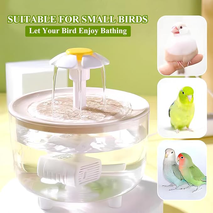 Bird Bath for Parakeets, Automatic Bath for Birds with 2 Leach Sponges, Parrot Automatic Bathing Box Bird Bath Fountains Indoor, Circulating Water Parrot Shower Bathtub for Budgie, Canary, Conure