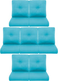 7-Piece Outdoor Patio Cushion Set - Fade & Water Resistant with Removable Olefin Cover, 22x24x4 Inch Memory Foam Cushions for Wicker Sectional Sof - Teal/Buckle