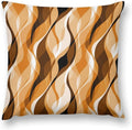 Orange Throw Pillow Covers Modern Abstract Burnt Orange Striped Decorations for Bedroom Living Room Farmhouse Sofa Pillows Bed Couch 12x12 Inch