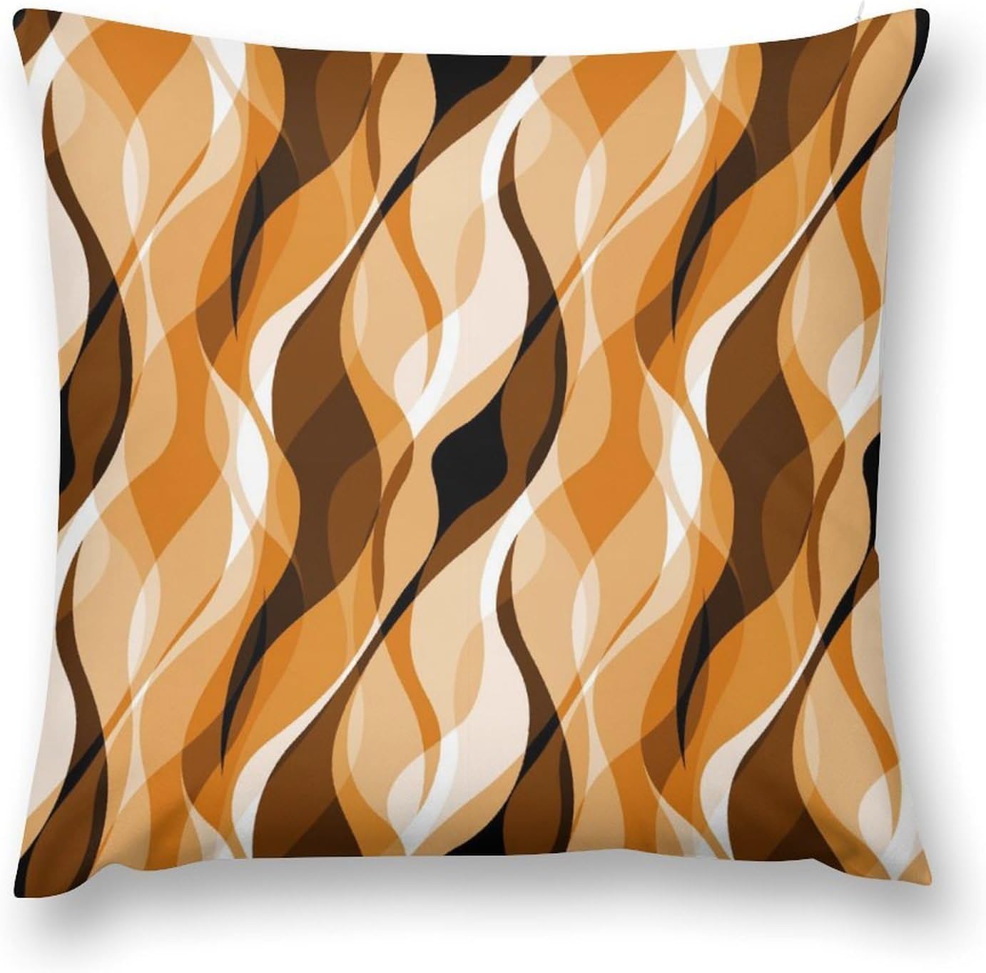 Orange Throw Pillow Covers Modern Abstract Burnt Orange Striped Decorations for Bedroom Living Room Farmhouse Sofa Pillows Bed Couch 12x12 Inch