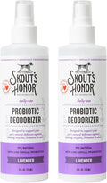 SKOUT'S HONOR Pet Probiotic Deodorizer Spray- Hydrating Daily-Use with Avocado Oil & Omega-3s, Microbiome Friendly Certified, Paraben & Sulfate-Free, 97% Natural, 8oz, Lavender, 2-Pack
