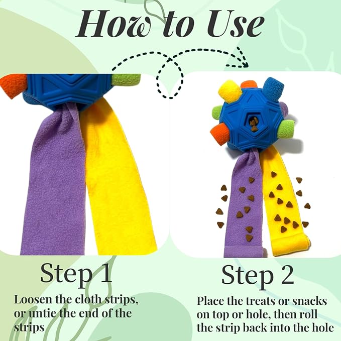 Snuffle Ball for Dog Toys Unbreakable Upgrade Ball Interactive Toy Foraging Snuffle Mat Puppy Treat Dispenser Slow Feeder Dog Puzzle Toys for Small, Medium, Large Pets (Blue Rainbow New)