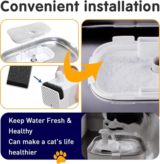 24 PCS Cat Water Fountain Filter Replacement for Petlibro - Pre-Filter Sponges Compatible with PLWF105, PLWF115, PLWF005 - Keep Your Pet Libro Fountain Clean and Fresh with PET Standard Filters