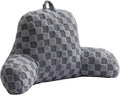 Aimuan Checkered Reading Pillow Bed Rest Wedge Backrest Checkerboard Pillow with Arms Back Support for Sitting Up in Bed Cushion Incline Rest Sleeping Snoring Pillow (Grey,Standard)