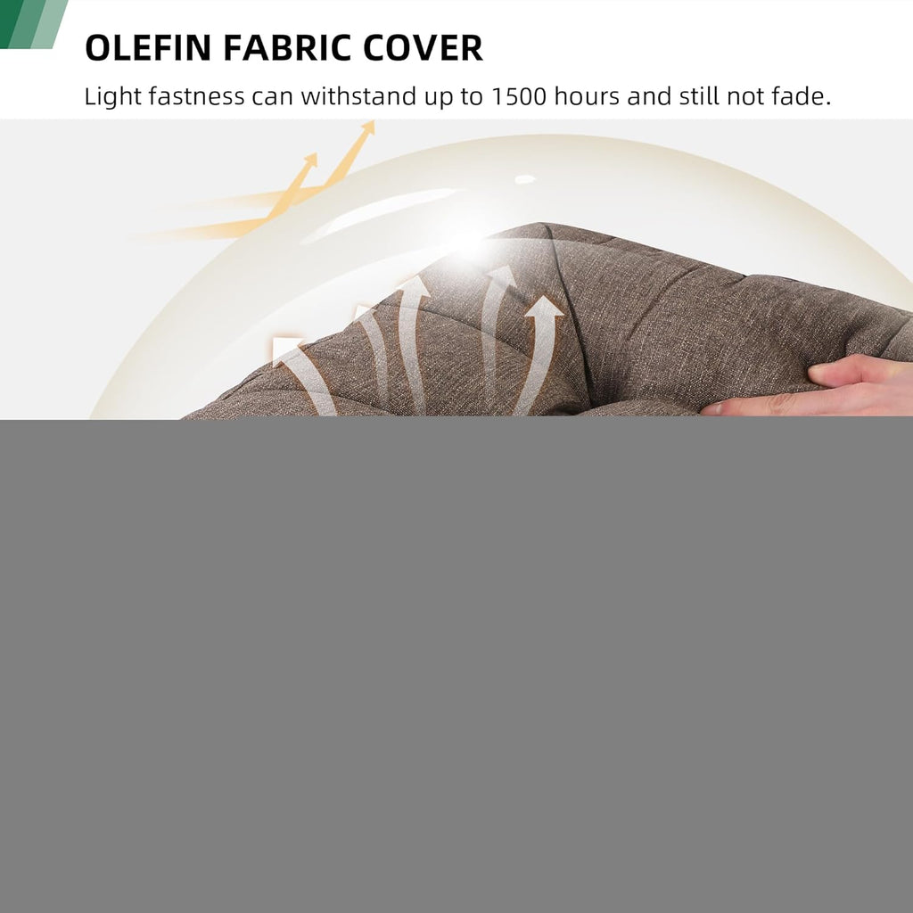 RACE LEAF 19" x 19" Patio Chair Cushions Brown - Outdoor/Indoor Tufted Memory Foam Chair Pads Set of 2, Water-Resistant Olefin Chair Seat Cushion Non-Slip Backing