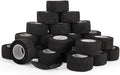 24 Rolls Elastic Self Adhesive Bandage Wrap 1 Inch, Breathable Non Woven Cohesive Bandage, Vet Wrap for Dogs, Ankle Sprains Swelling Medical First Aid Tape, Sports Athletic Tape Color Black