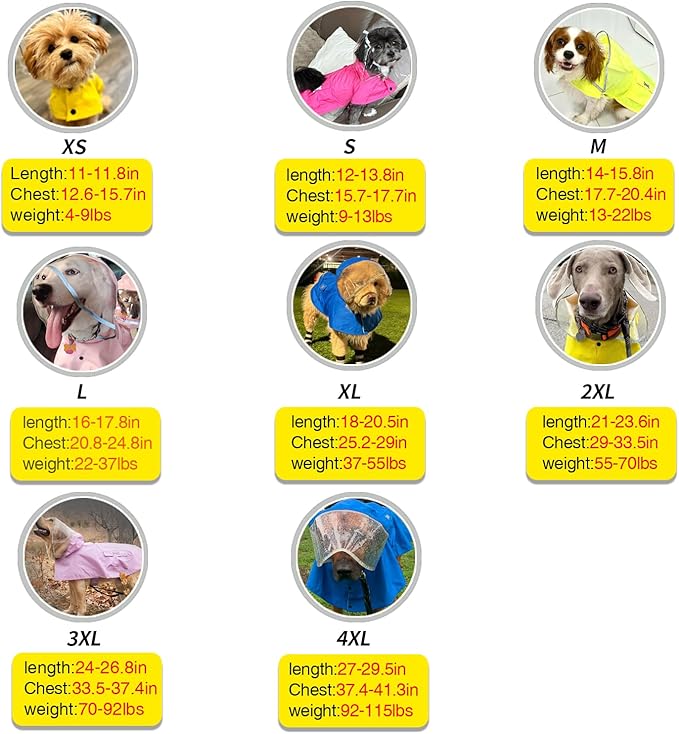 Waterproof Dog Raincoat, Adjustable Reflective Lightweight Pet Rain Clothes with Poncho Hood (Light Pink, Medium)