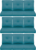 9-Piece Outdoor Patio Cushion Set - Fade & Water Resistant with Removable Olefin Cover, 22x24x4 Inch Memory Foam Cushions for Wicker Sectional Sofa – Peacock Green/Buckle