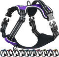 VIVAGLORY Dog Harness Easefit No Pull Dog Harness with Front Clip & Handle for Lifting Training, Adjustable Padded No-Pull Anti Pull Easy On for Puppy & Pet, S, Purple
