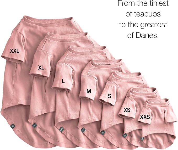 Toby II - The Perfect Tee, 3 Pack Short Sleeve Pet T-Shirt 100% Organic Cotton Tees Clothes for Small, Medium, Large Dogs, Pink Camo, X-Small